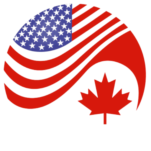 North America icon, United States and Canada flags